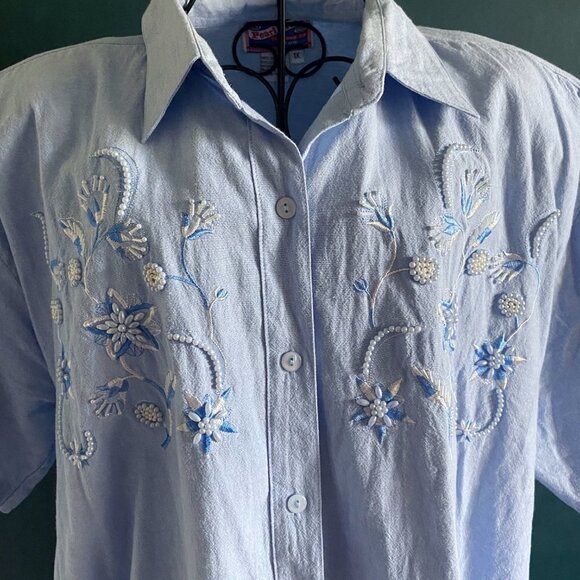 Pearl River - Vintage Chambray Button Down Top - Picture 6 of 11